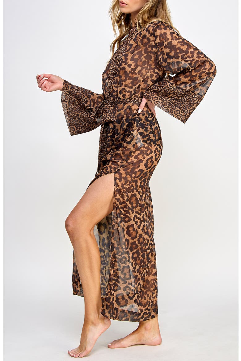 Juliana Leopard Print Robe, Alternate, color, LEOPARD