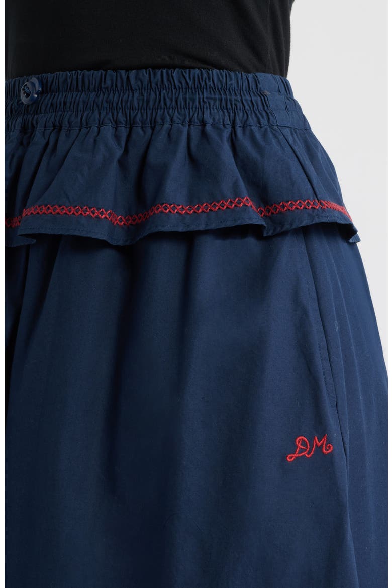 Sigrid Peplum Waist Midi Skirt, Alternate, color, NAVY