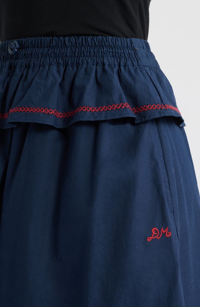 Damson Madder Sigrid Peplum Waist Midi Skirt, Alternate, color, Navy