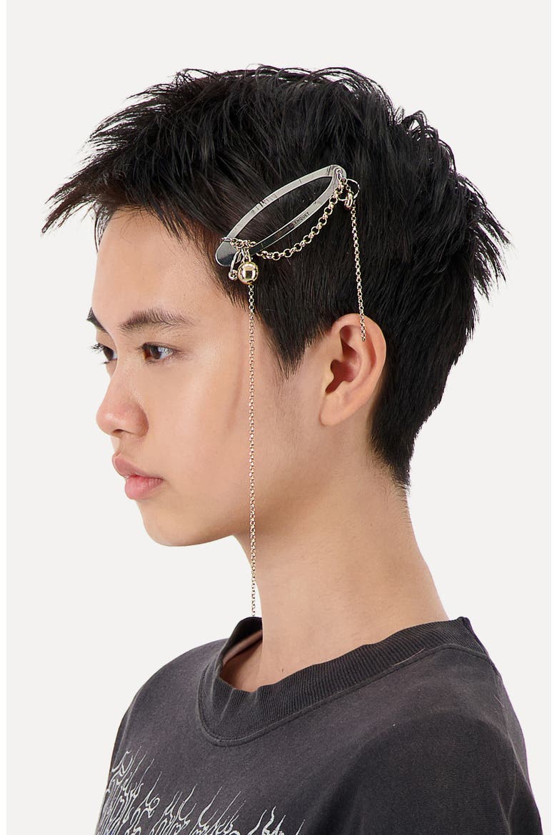 Rachel Chain Hair Clip, Alternate, color, PALLADIUM