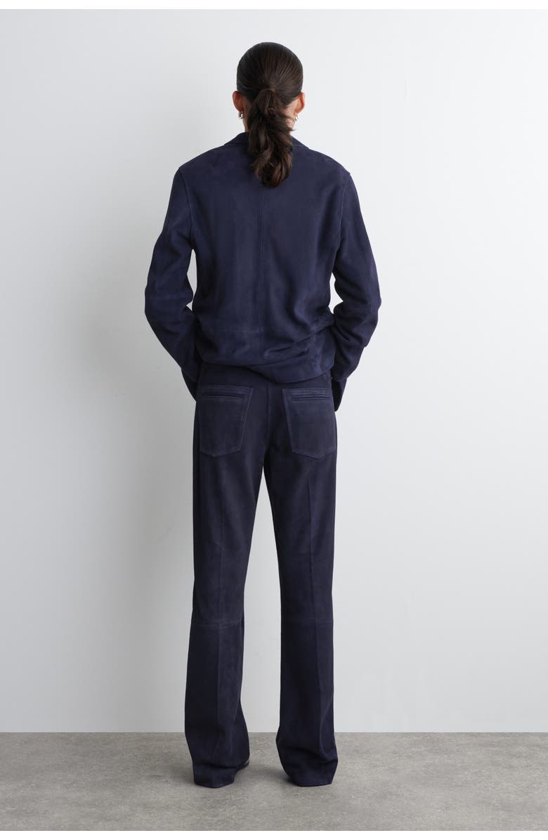 COS Suede Straight-leg Trousers, Alternate, color, Steel Blue