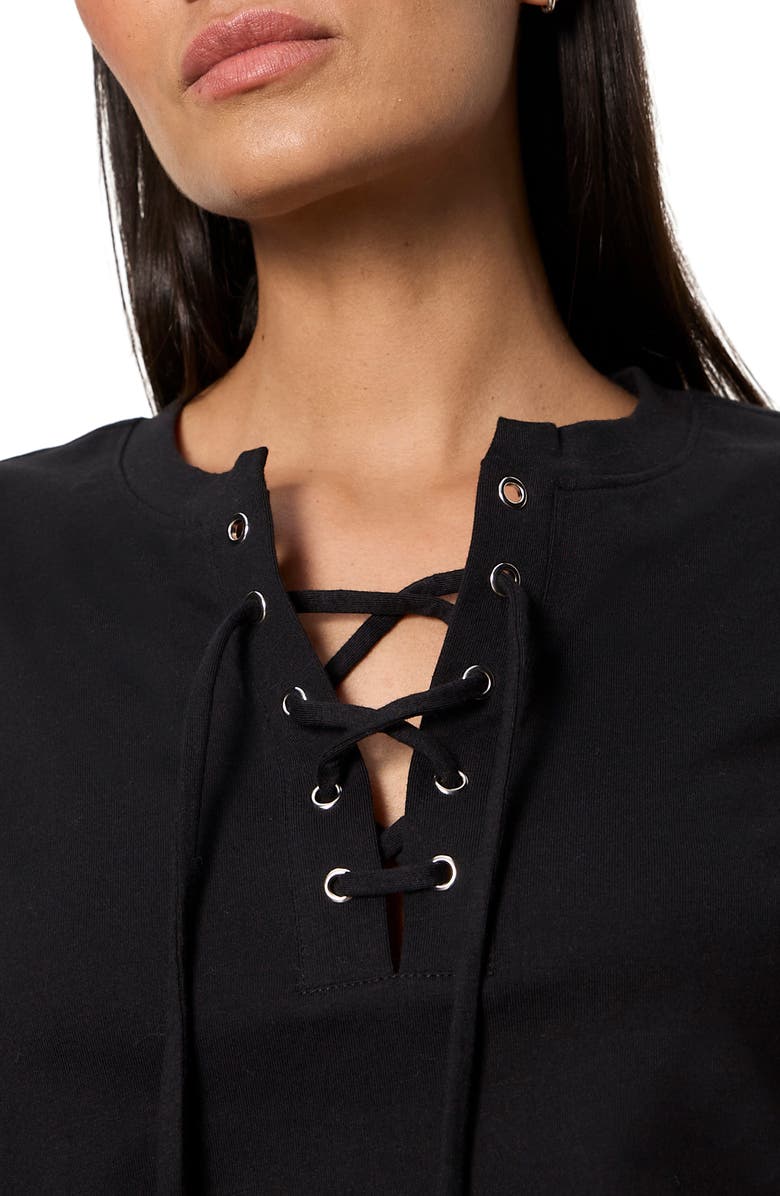 Sanctuary Timeless Lace-Up T-Shirt, Alternate, color, Black