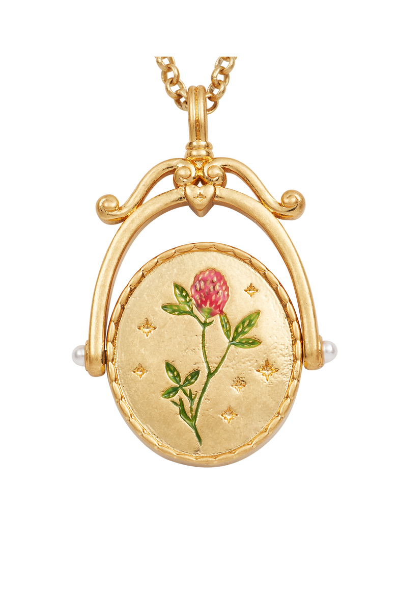 Fable England Z Initial Zigzag Clover Gold Spinner Chain Necklace, Alternate, color, Gold