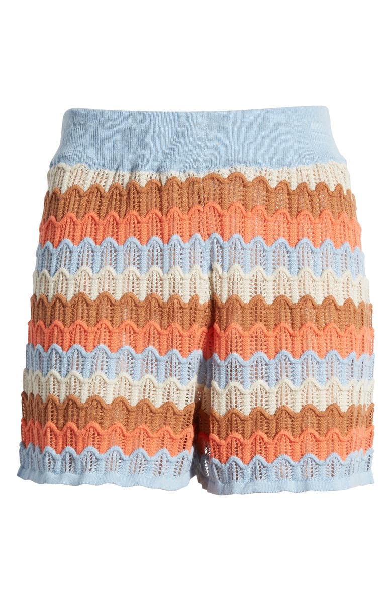 Rip Curl Santorini Sun Pointelle Stitch Sweater Shorts, Alternate, color, Multi Color Red