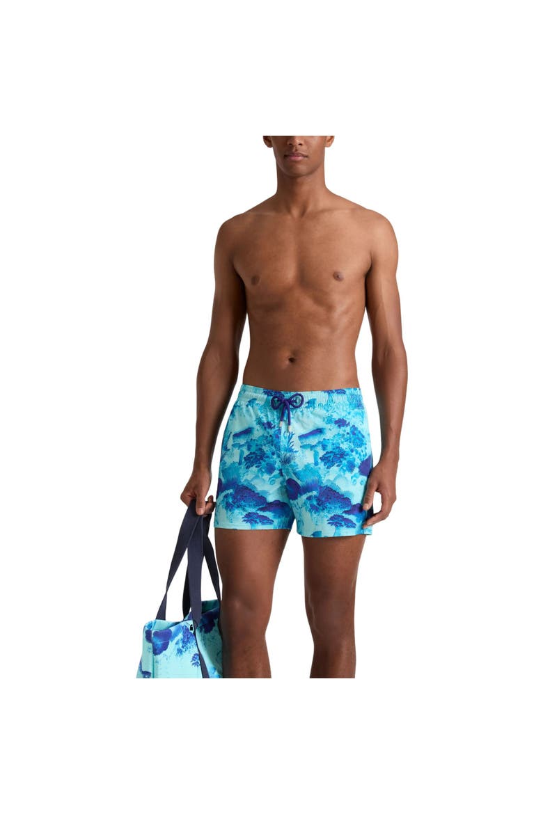 Men Stretch Short Swim Shorts Coral Reef, Alternate, color, Oxygen