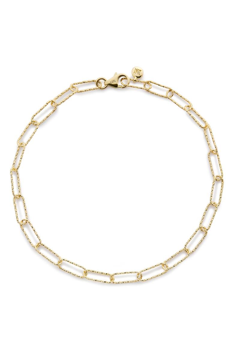 Alta Textured Chain Link Bracelet, Main, color, 14KT SOLID GOLD