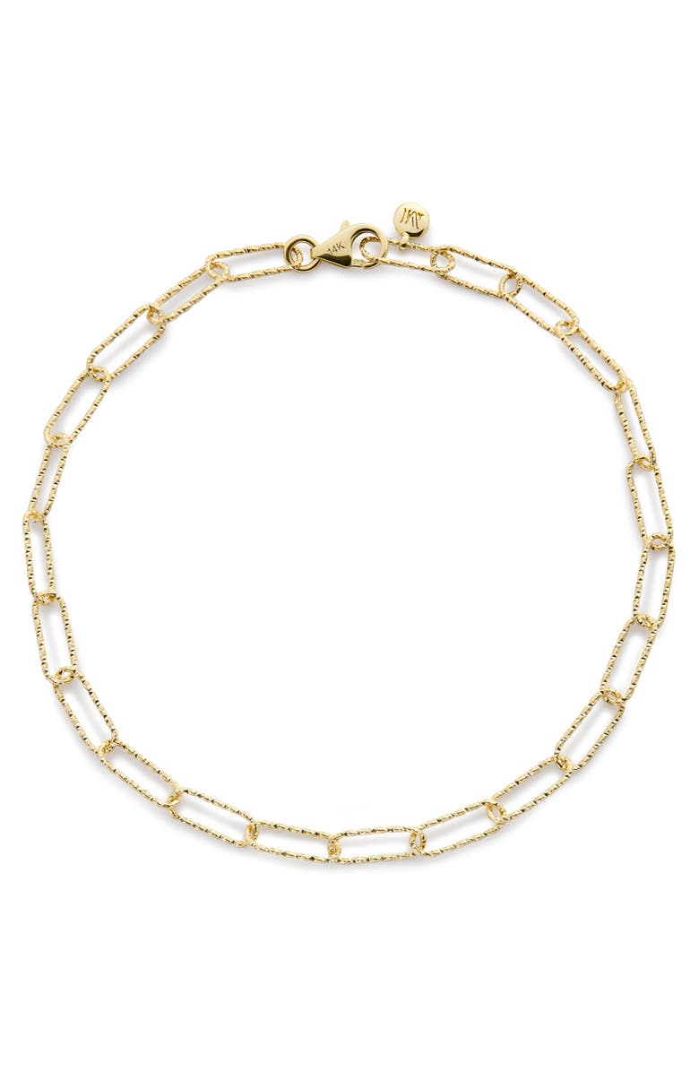 Monica Vinader Alta Textured Chain Link Bracelet, Main, color, 14Kt Solid Gold