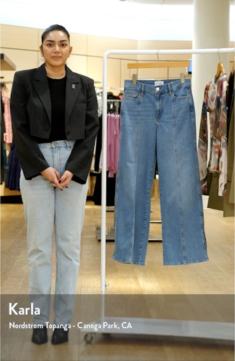 Le Slim Palazzo Seamed High Waist Wide Leg Jeans, sales video thumbnail