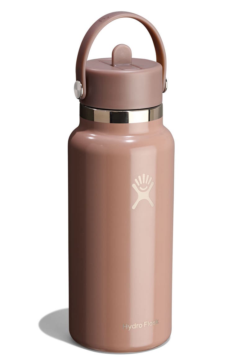 32-Ounce Wide Mouth Flex Straw Cap Water Bottle (Nordstrom Exclusive), Alternate, color, MOCHA BROWN