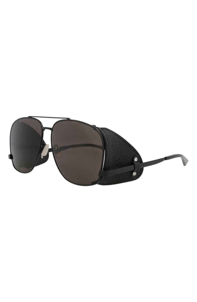 Saint Laurent 59mm Polarized Aviator Sunglasses, Alternate, color, Black Black Black