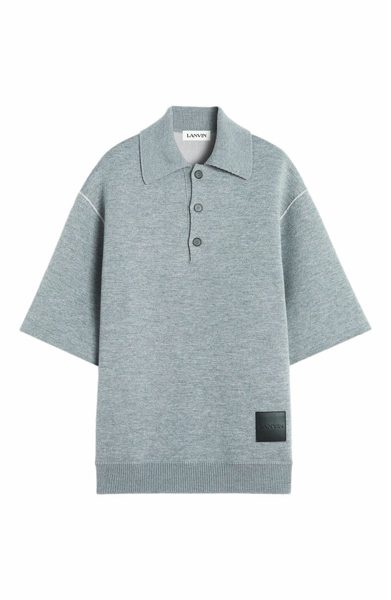 Lanvin Oversized Wool Polo Shirt, Alternate, color, 