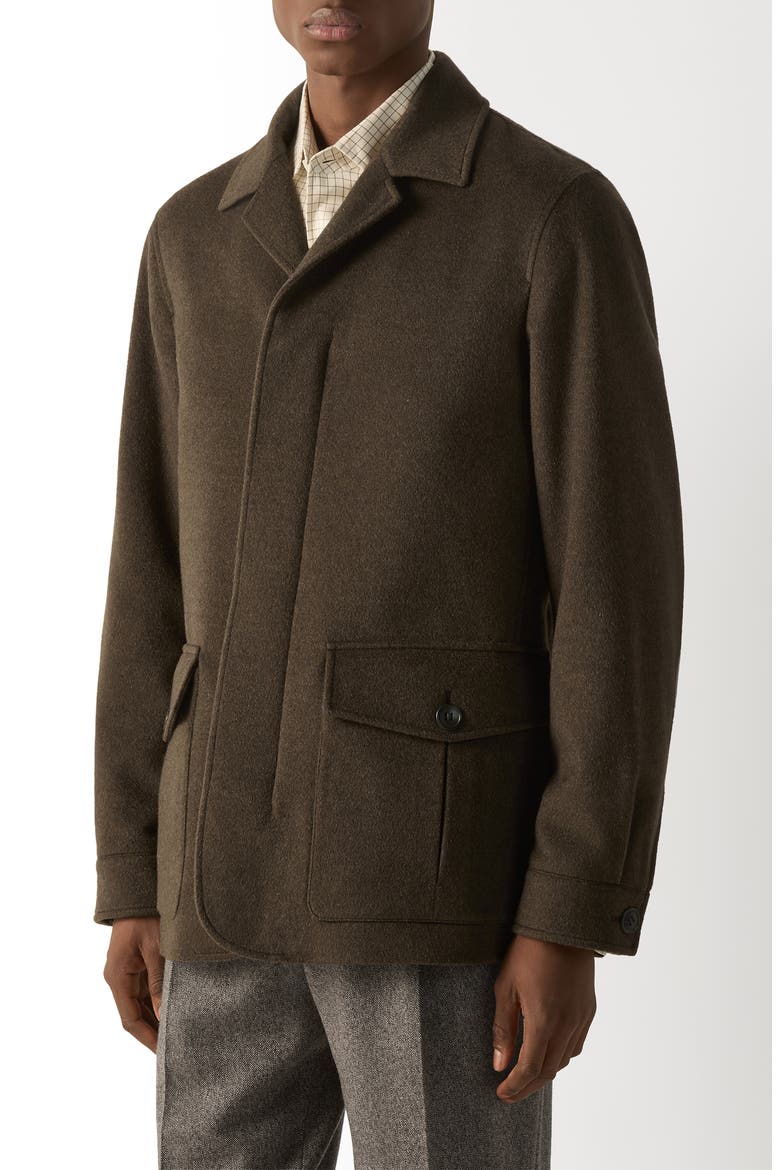 Water Repellent Cashmere Overjacket, Main, color, DARK OLIVE GREEN
