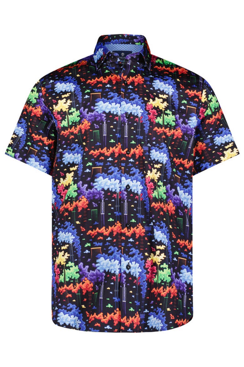 Smoke Print Short Sleeve Shirt, Main, color, Multi