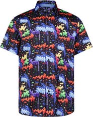 Luchiano Visconti Smoke Print Short Sleeve Shirt