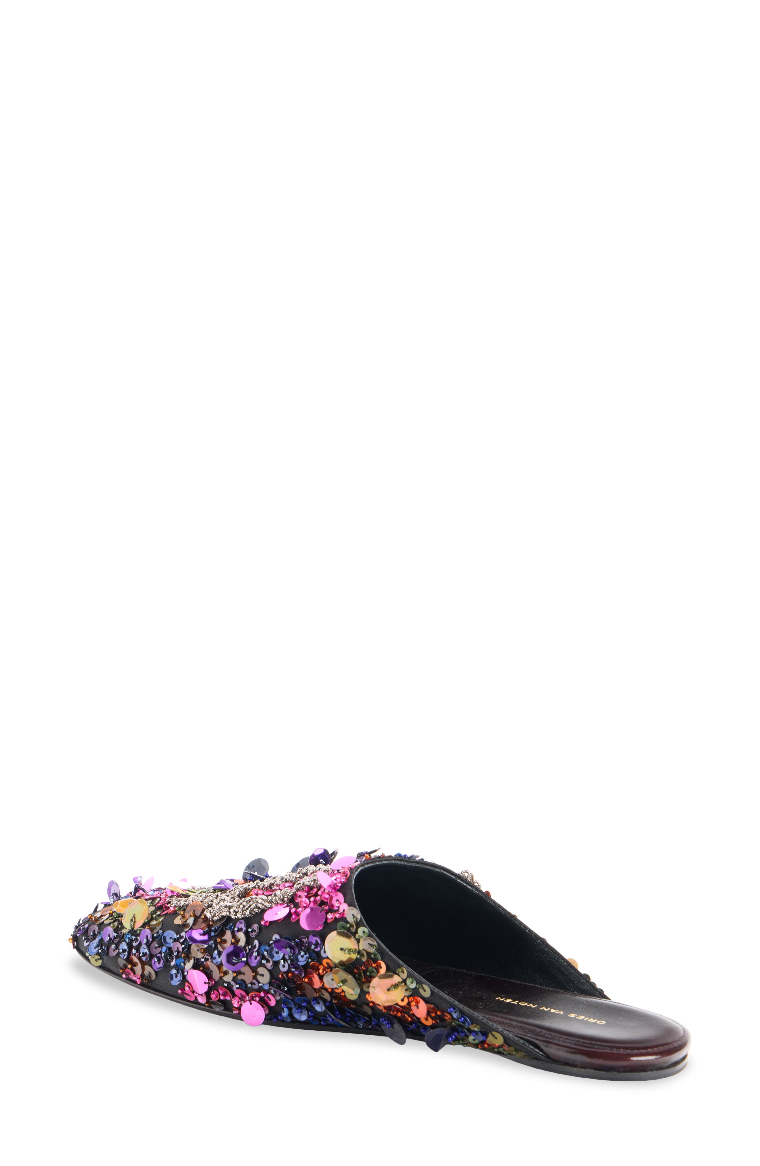 Dries Van Noten Sequin & Bead Mule, Alternate, color, Orange Multicolor