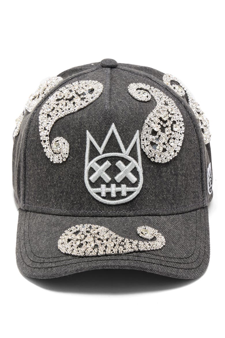 Crystal Paisley Shimuchan Logo Denim Baseball Cap, Main, color, BLACK