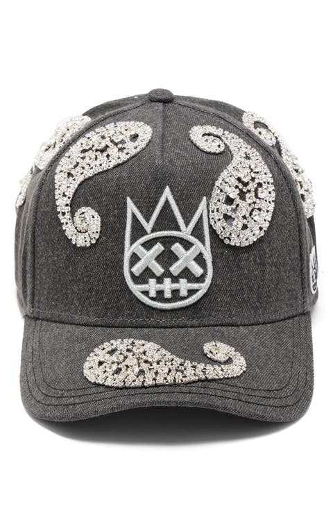 Crystal Paisley Shimuchan Logo Denim Baseball Cap