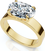Bliss Diamond Certified 2Ct Oval East West Cigar Band Solitaire Engagement Ring Lab Grown
