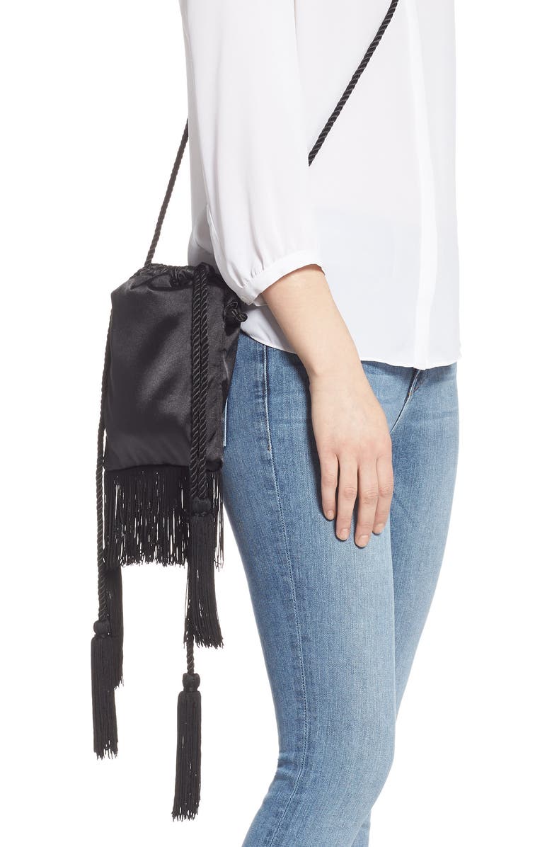 Trouvé Tassel Satin Pouch, Alternate, color,