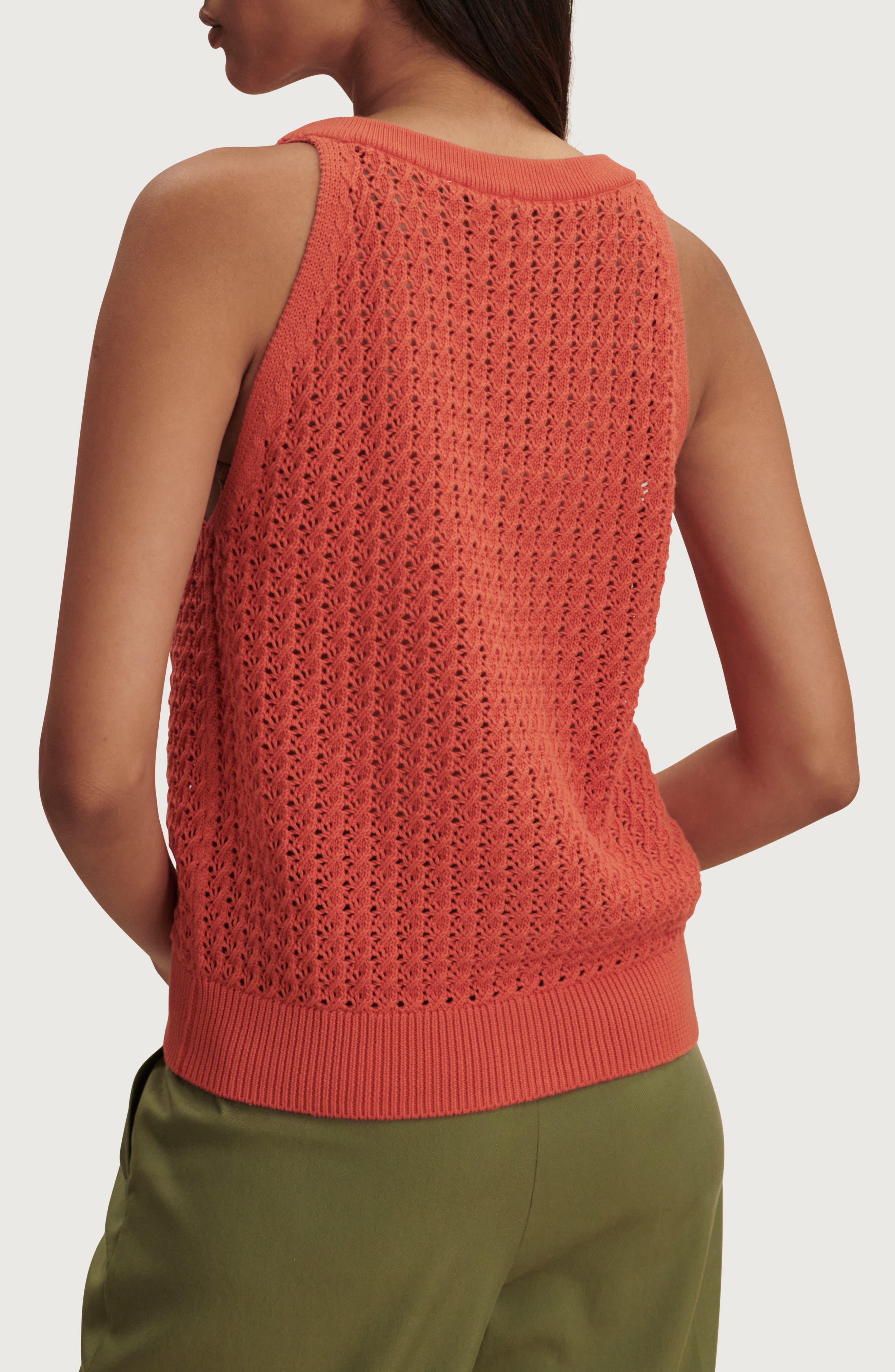 Alessia Open Stitch Cotton Sweater Tank (Women) | Nordstrom