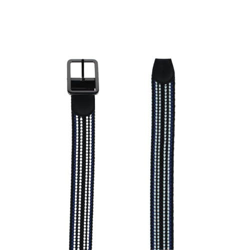 Trafalgar Big And Tall Alejandro Black Stripes And White Reversible Braided Casual Golf Belt In Blue