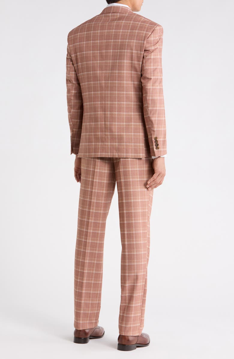 Gino Vitale Slim Fit Plaid Stretch Two-Piece Suit, Alternate, color, Rust