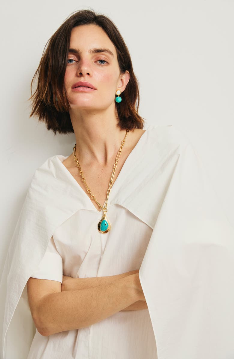 Lizzie Fortunato Pond Amazonite Pendant Necklace, Alternate, color, Blue