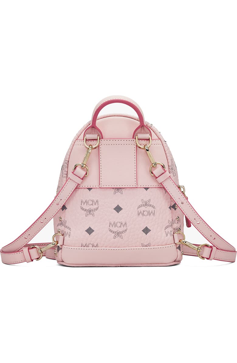 MCM Mini Stark Stud Coated Canvas Backpack, Alternate, color,