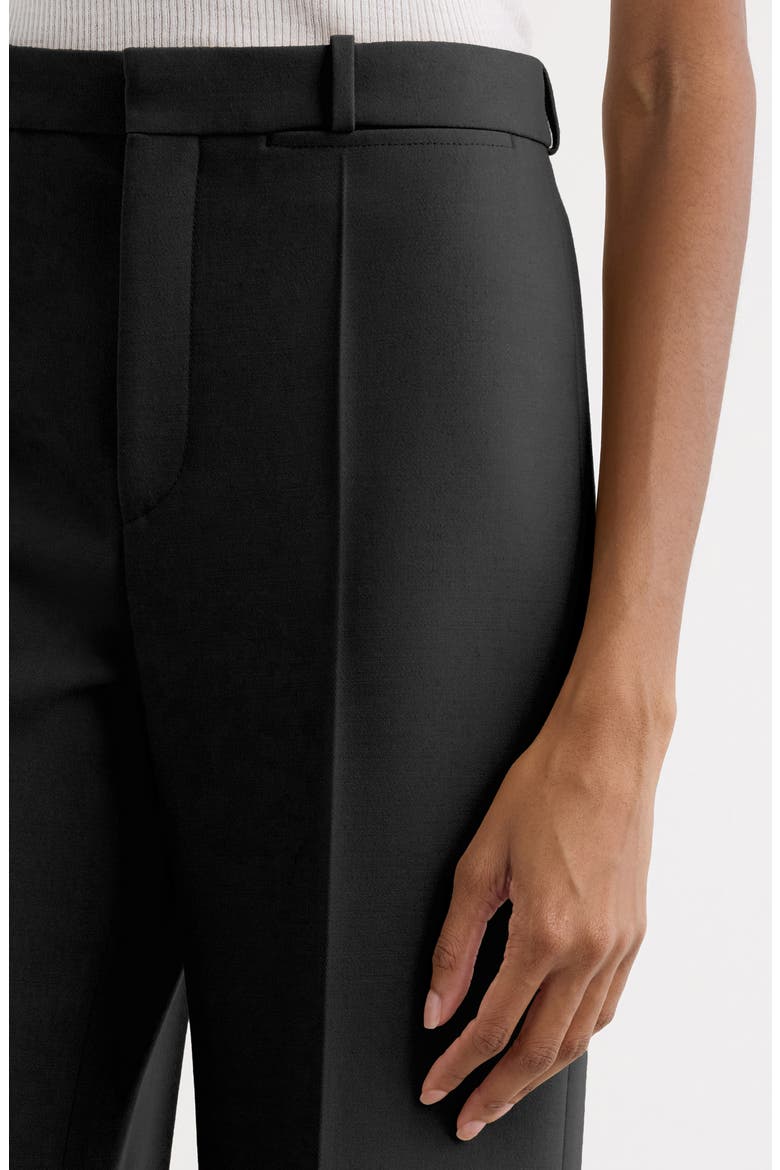 Wool Grain de Poudre Flare Leg Pants, Alternate, color, BLACK