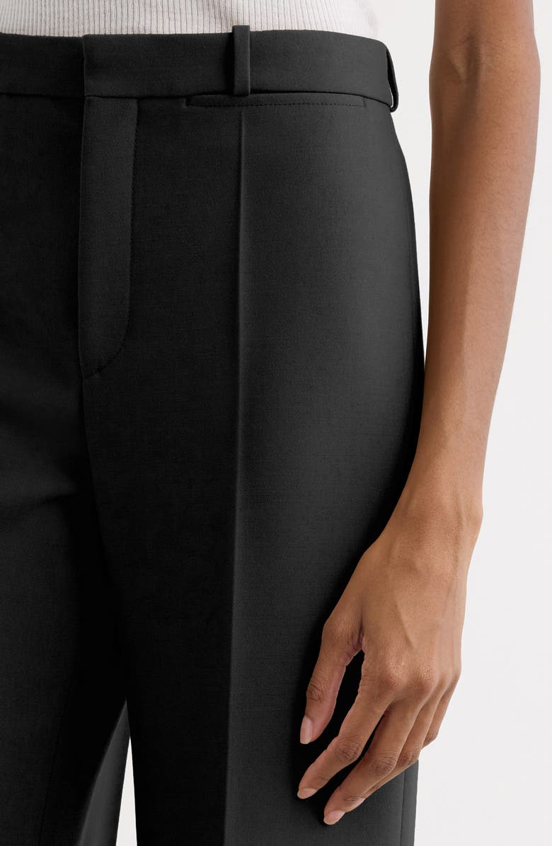 Chloé Wool Grain de Poudre Flare Leg Pants, Alternate, color, Black