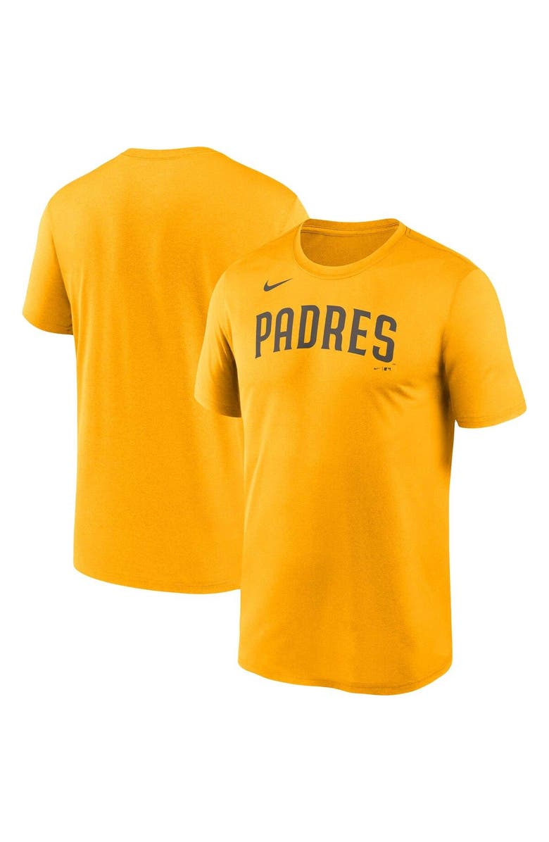 Nike Men's Nike Gold San Diego Padres Wordmark Legend Performance Big & Tall T-Shirt, Main, color, Gold