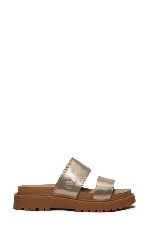 Timberland Clairemont Way Slide Sandal In Gold Metallic