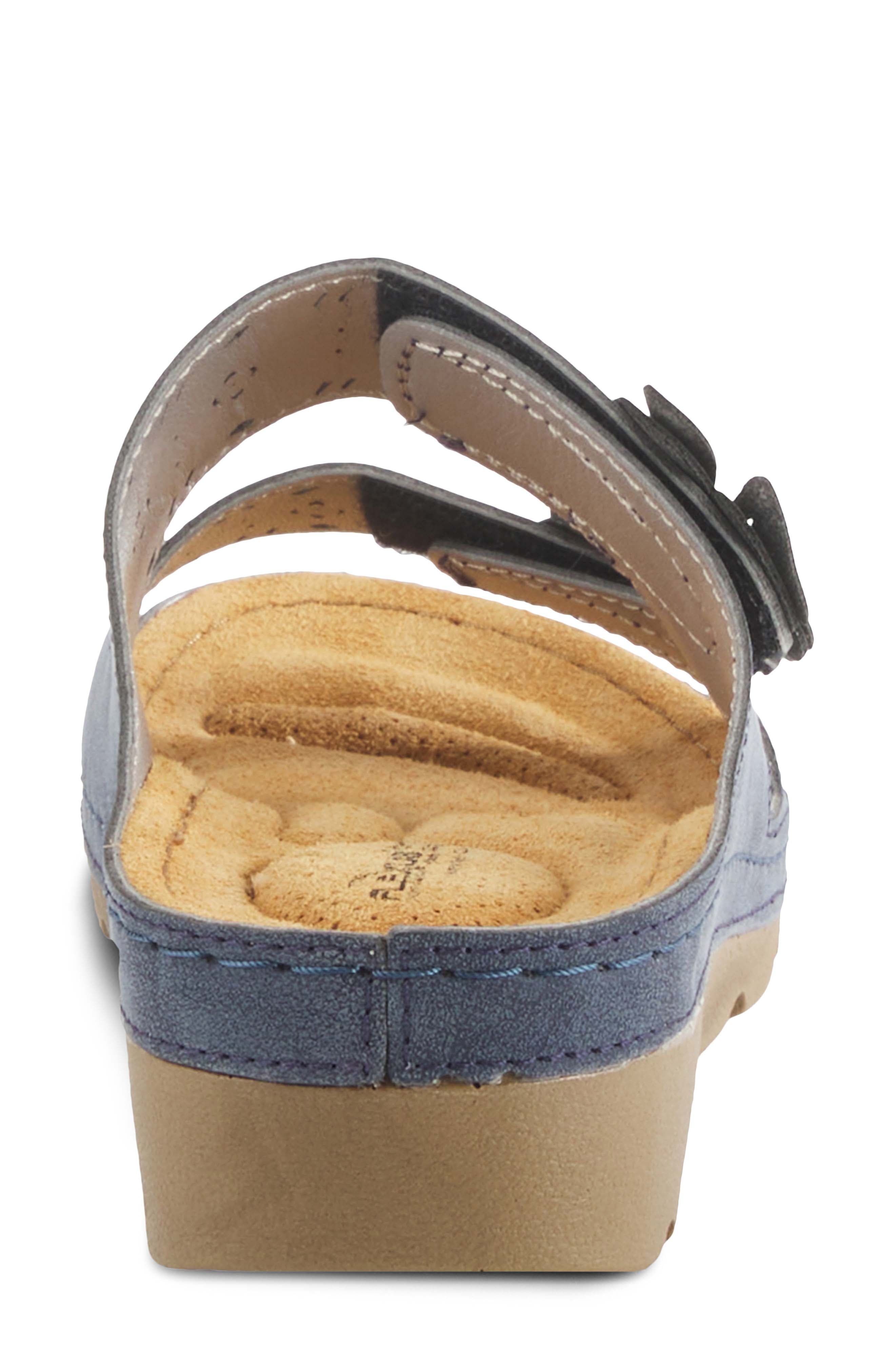 Flexus by Spring Step Pamola Wedge Slide Sandal, Alternate, color, Navy