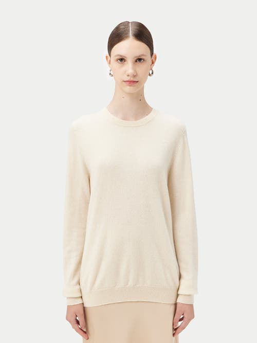 Gobi Mongolian Cashmere Cashmere Crew Neck Sweater In Off White