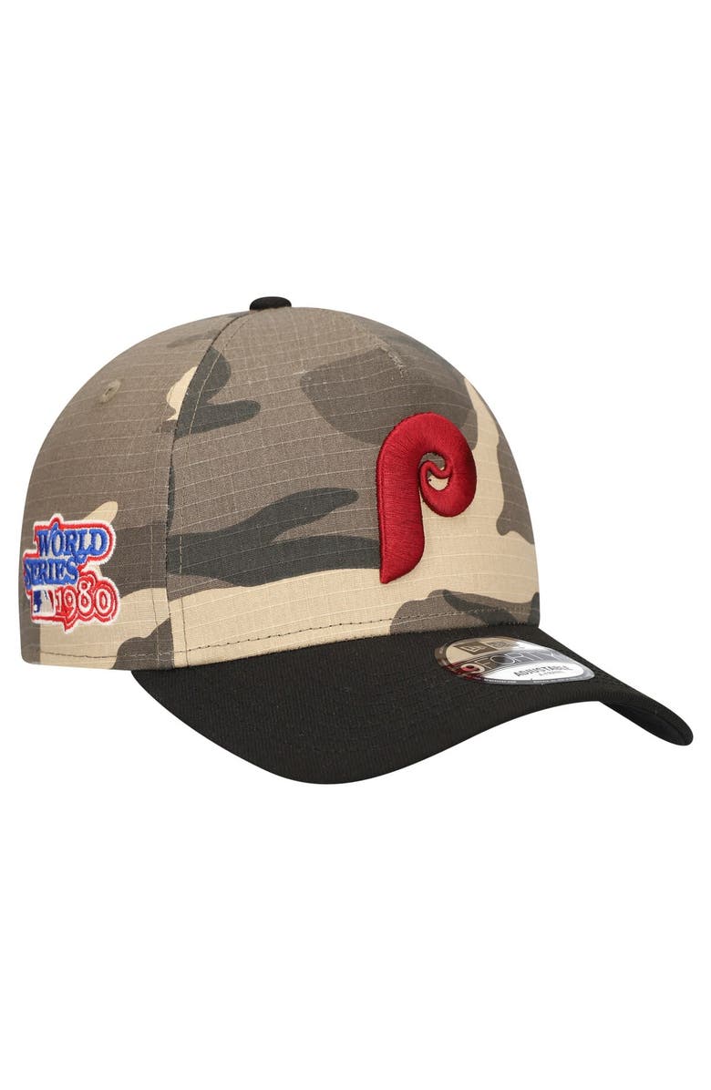 New Era Men's New Era Philadelphia Phillies Camo Crown A-Frame 9FORTY Adjustable Hat, Main, color,