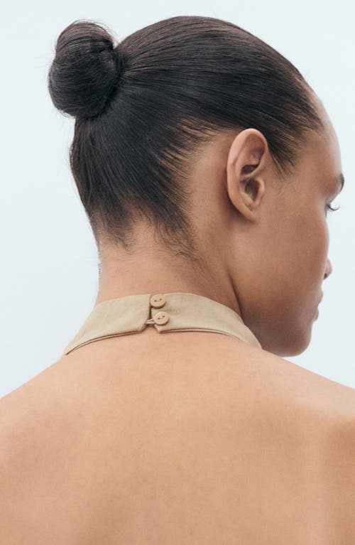 Mango Draped Halter Top In Brown