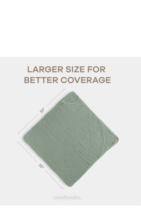 Hooded Baby Towels - 6 Layers, Pack of 2