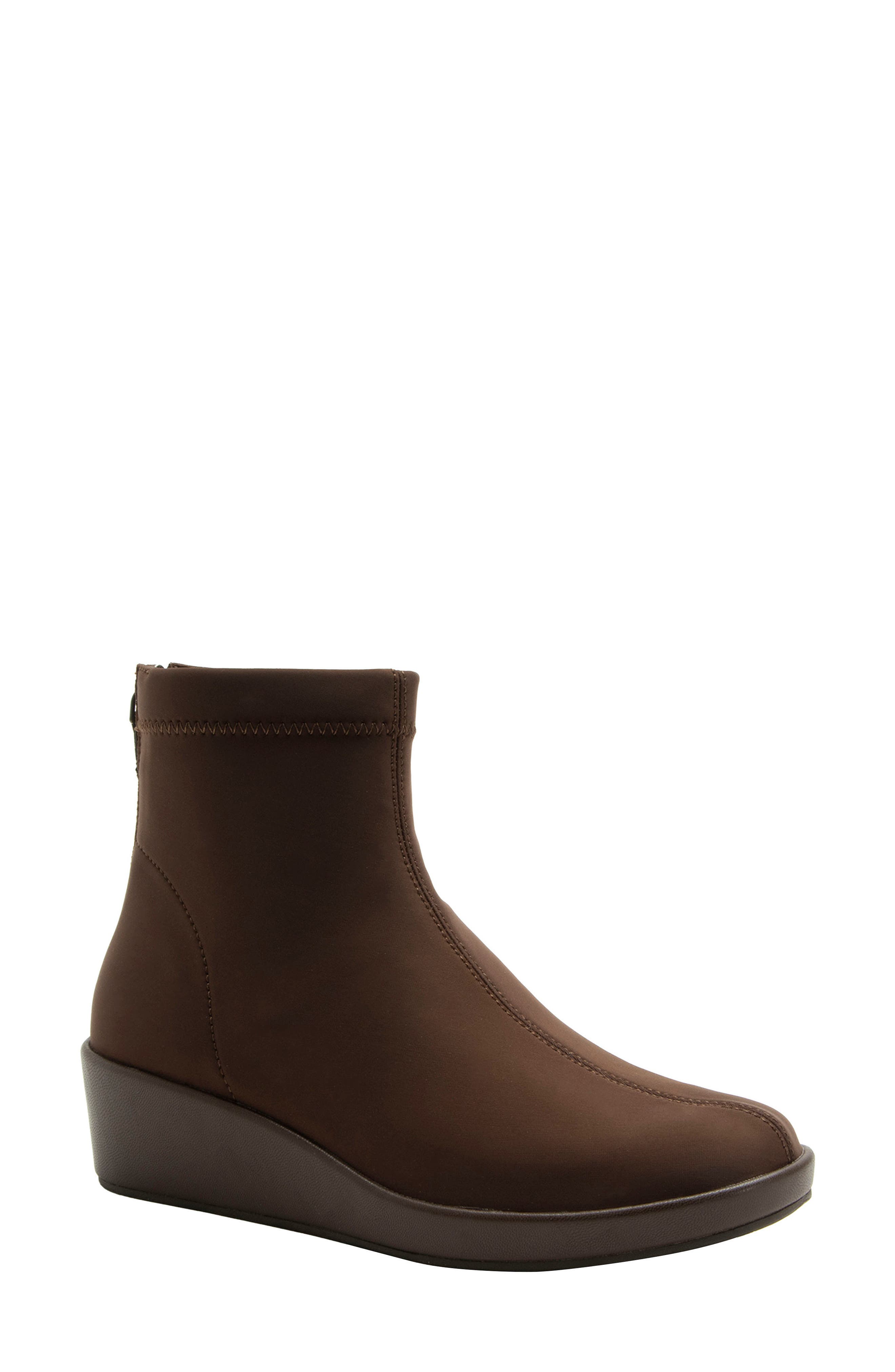 Alegria by PG Lite Harmoni Platform Wedge Bootie, Main, color, Chocolate