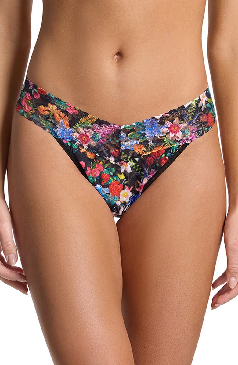 Hanky Panky Print Original Rise Thong, Main, color, Hypnotic Black