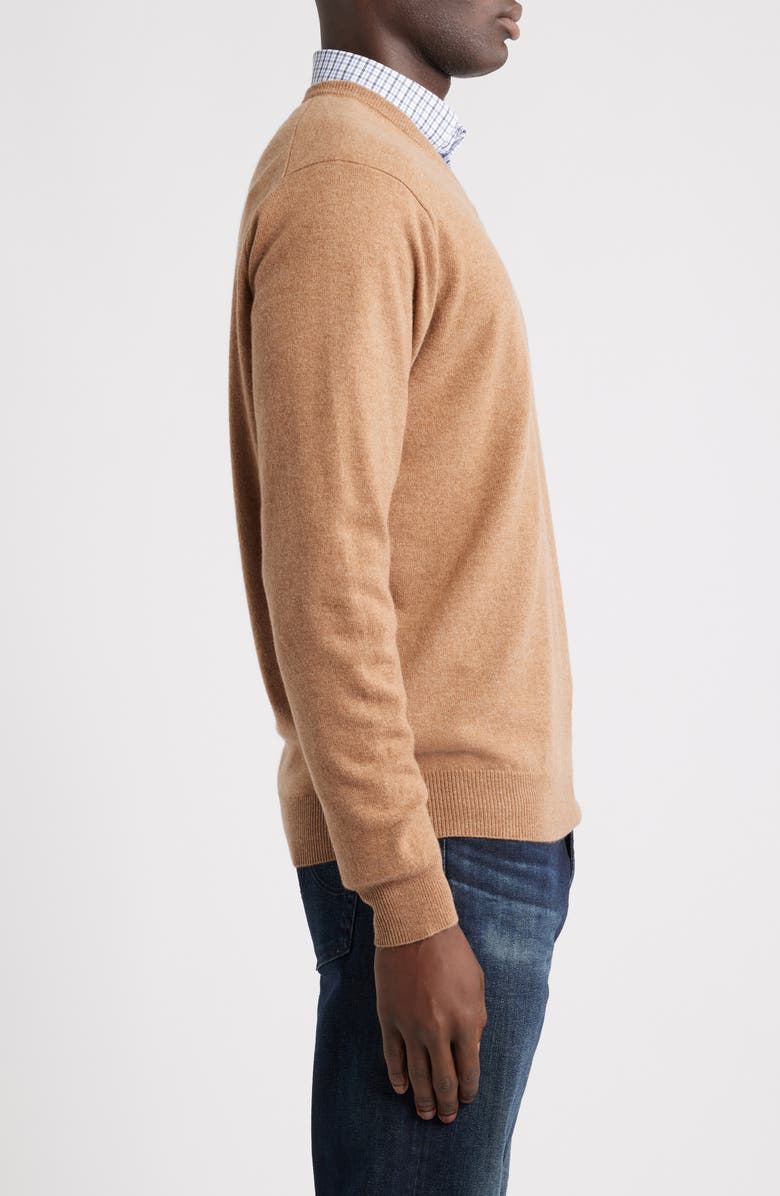 Peter Millar Crown Heritage Cashmere V-Neck Sweater, Alternate, color, British Tan