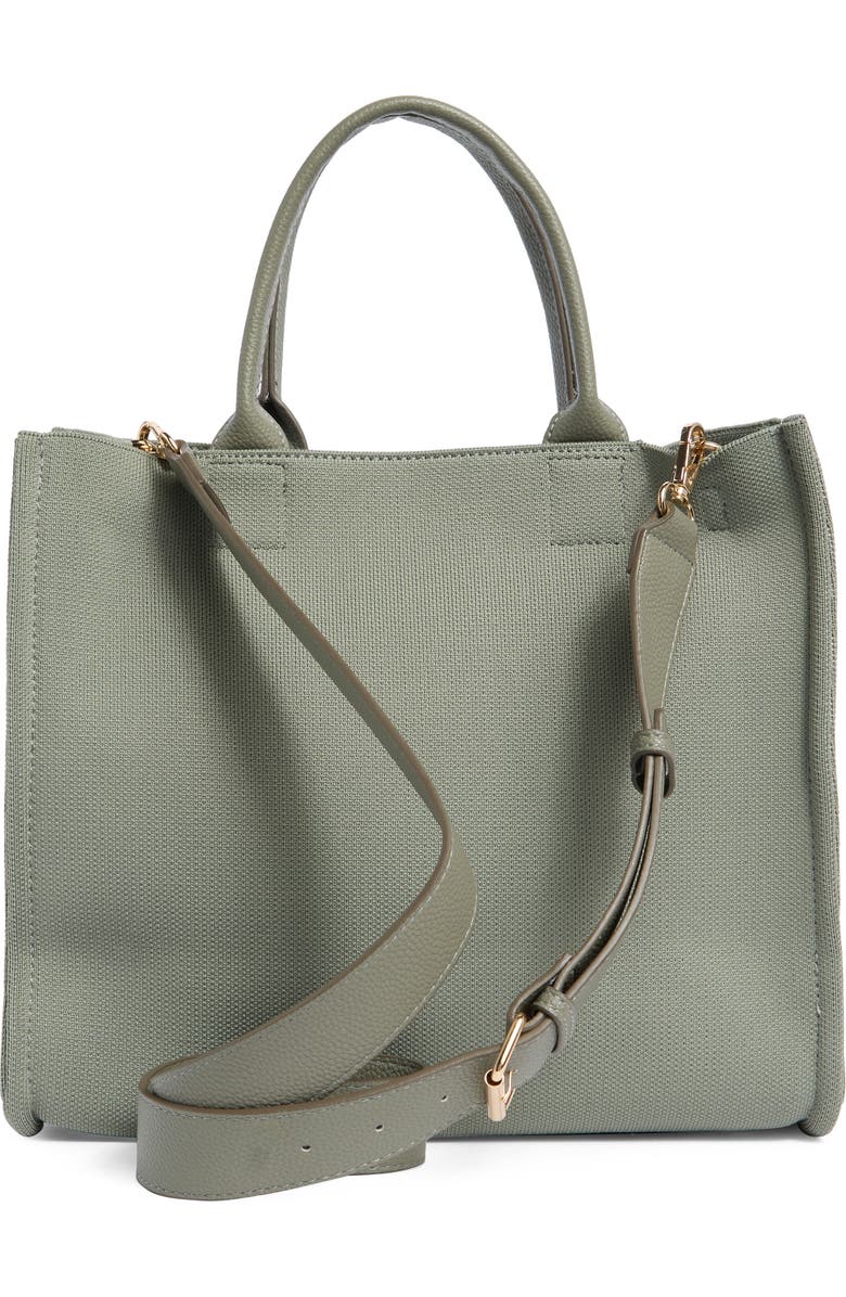 Nanette Lepore Floral Knit Square Satchel, Alternate, color, Dusky Pine Floral Knit