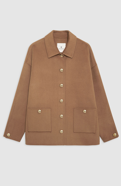 Anine Bing Luca Cashmere Blend Jacket In Brown