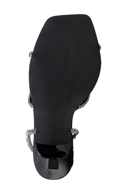 Chase & Chloe Chase And Chloe Rhinestone Ankle Strap Sandal In Black Fabric