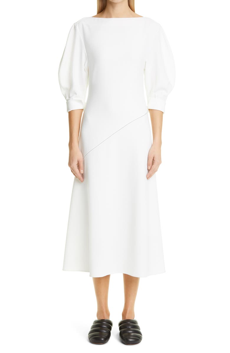 Proenza Schouler Puff Sleeve Crepe Dress, Main, color, 