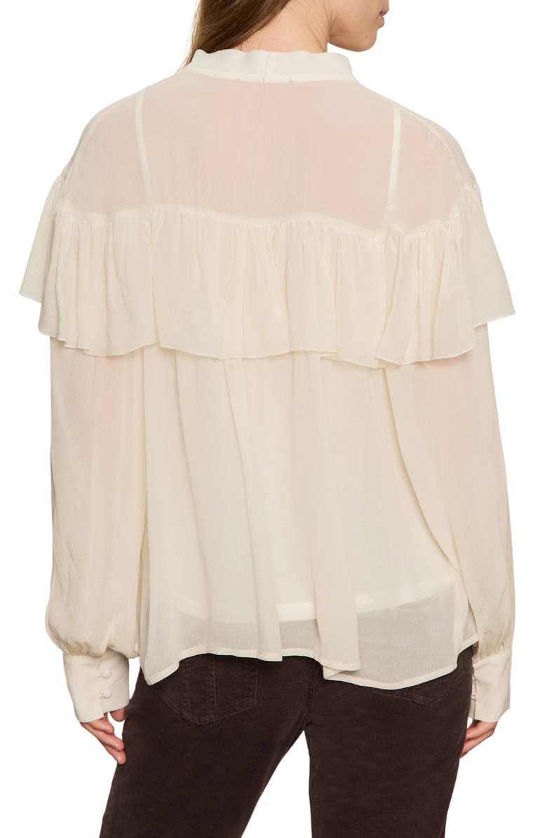 Sanctuary Fade Into You Ruffle Georgette Top, Alternate, color, Vintage Ivory