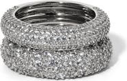 Nadri Set of 2 Crushed Cubic Zirconia Stacking Rings