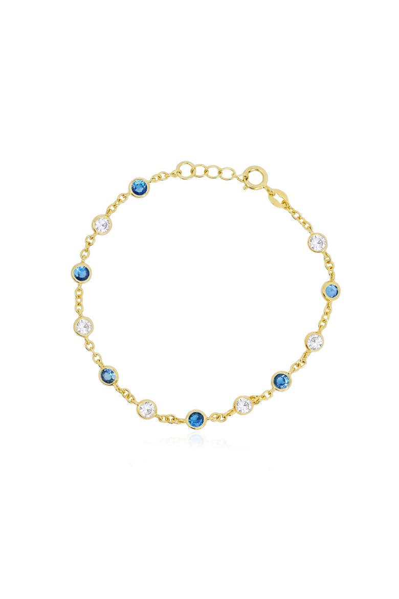 Blue CZ Alternating Bezel Station Bracelet, Main, color, Blue Cubic Zirconia