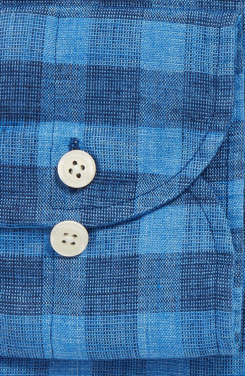 Ledbury McClellan Slim Fit Check Linen & Cotton Dress Shirt, Alternate, color, 