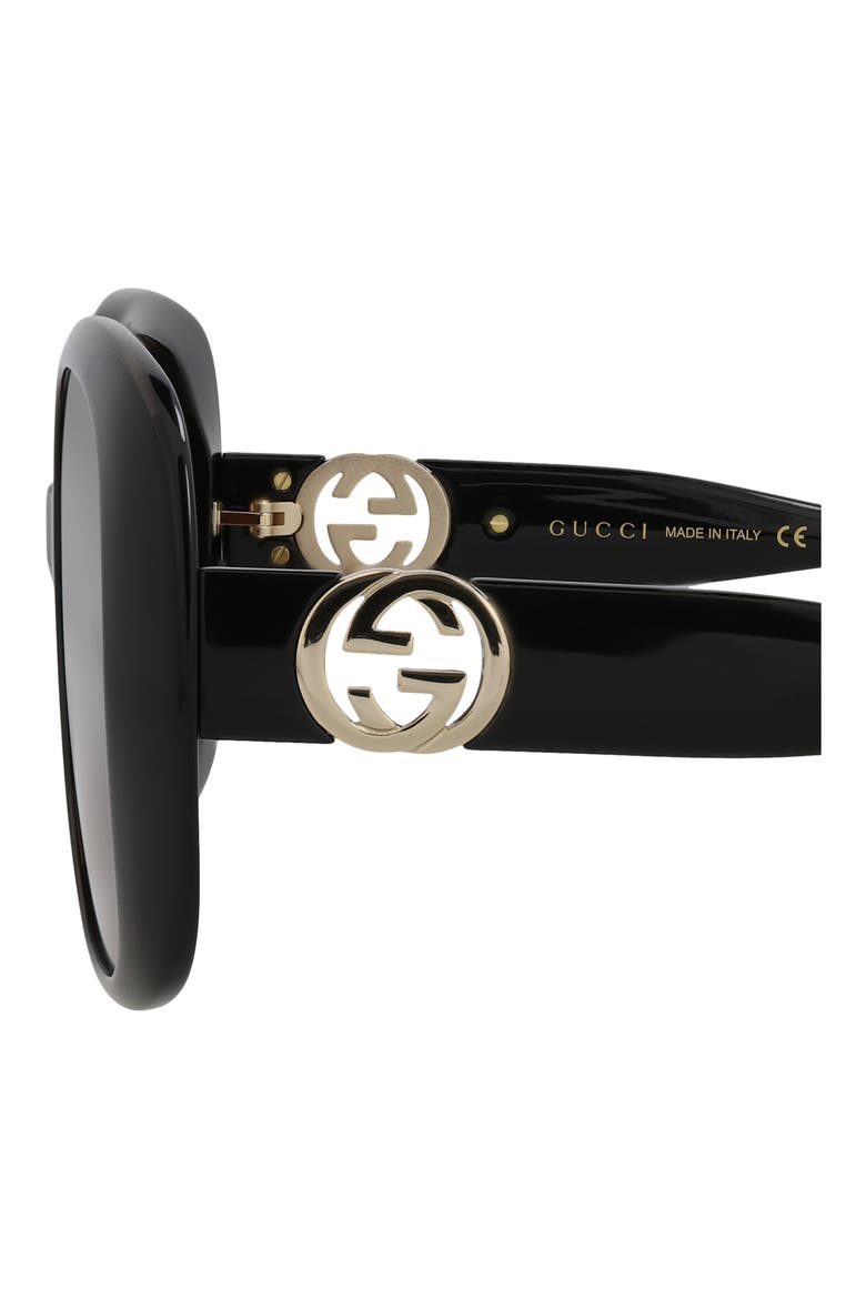 57mm Square Sunglasses, Alternate, color, BLACK BLACK BROWN