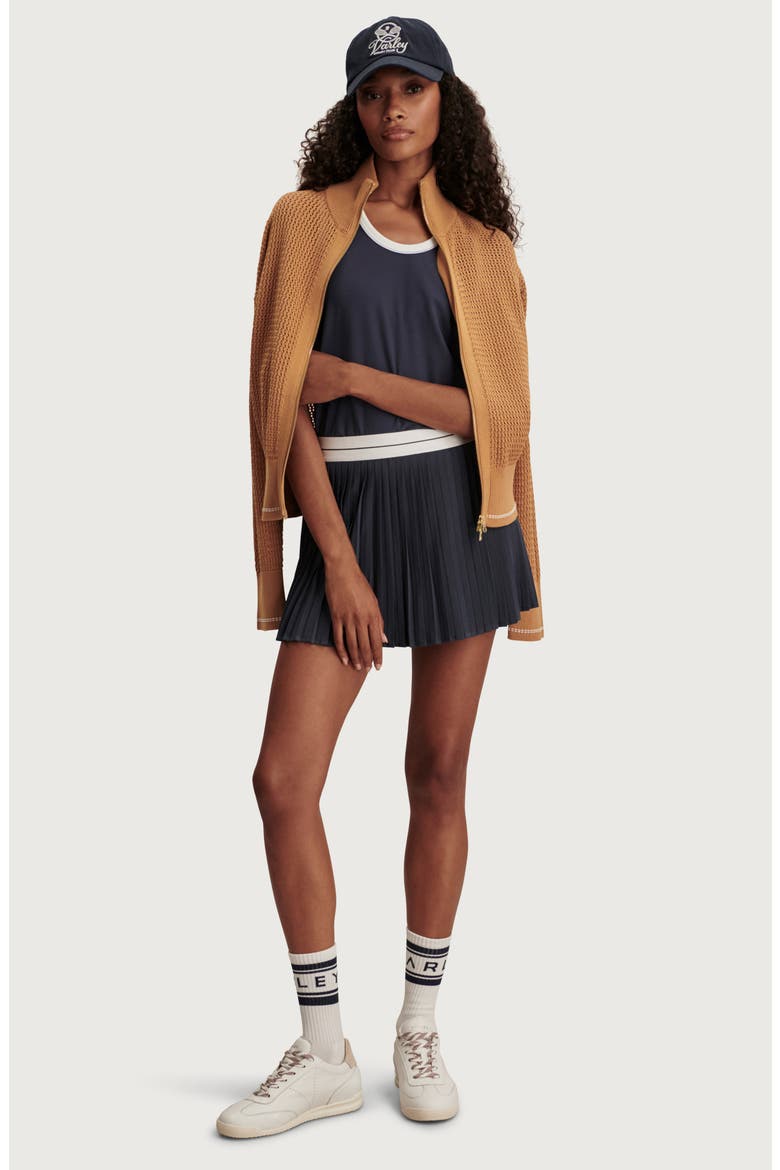Ina Full Zip Mesh Knit Cardigan, Alternate, color, APPLE CINNAMON